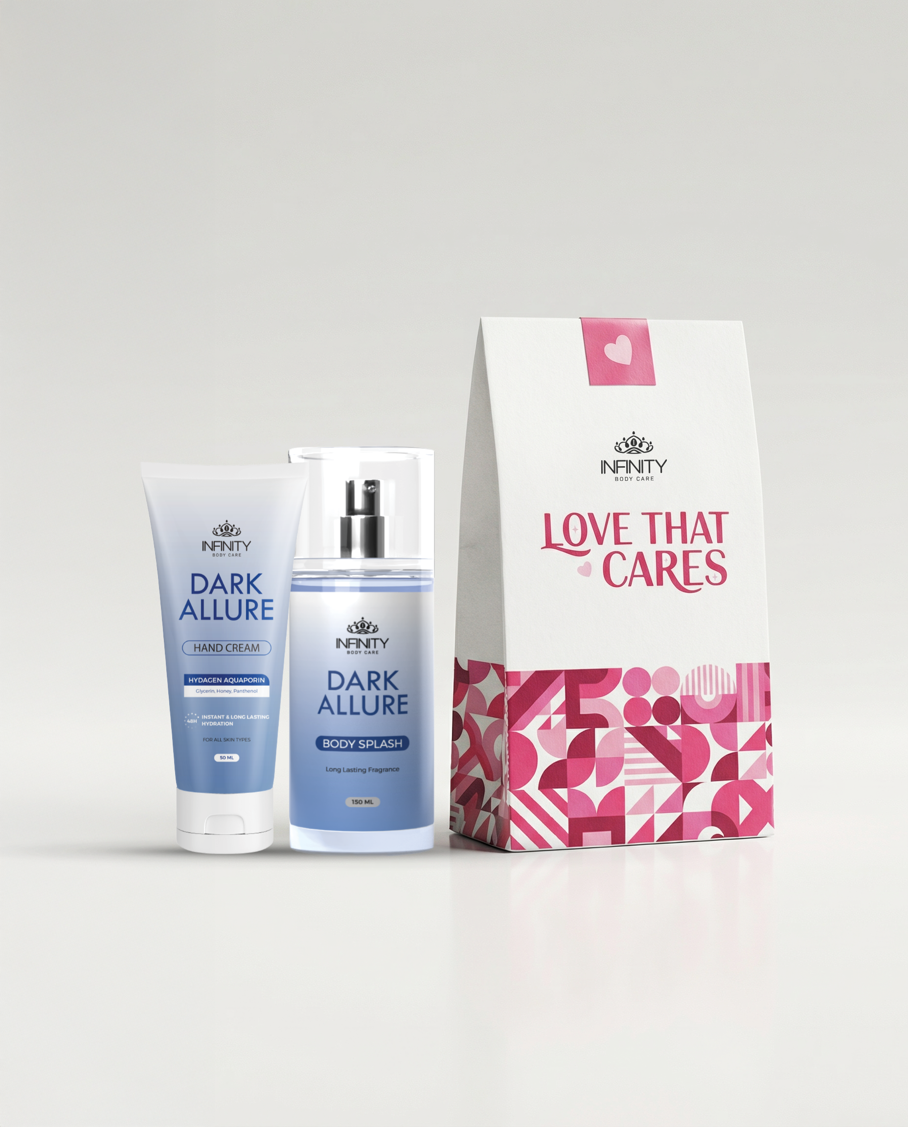 Infinity Body Splash Dark Allure 150ml & Hand Cream Dark Allure Valentine's Bundle