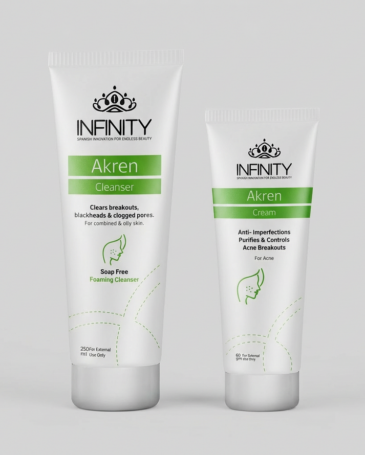 Akren Cleanser + Akren Cream Anti-Acne Duo | Infinity Clinic Pharma