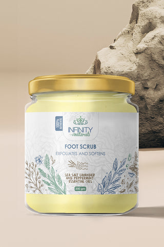 Foot Scrub Sea Salt Lavender &amp; Peppermint Essential Oils