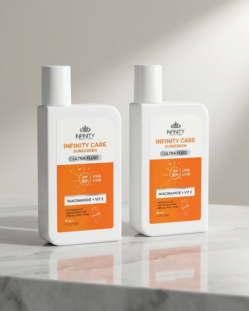 Sunscreen Ultra Fluid SPF50+ 1+1 , صن سكرين انفنتي للبشرة الدهنية فلويد