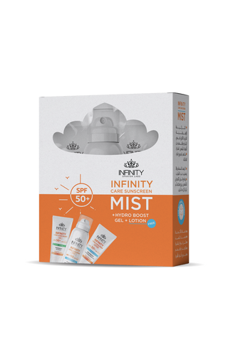 Infinity Sunscreen Mist+ Infinity Hydro Boost gel SPF 50+ ANTI-SHINE + Infinity Lotion SPF 50+